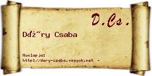 Déry Csaba névjegykártya