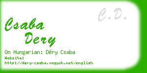 csaba dery business card