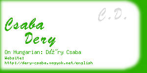 csaba dery business card